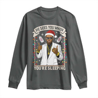 Funny Christmas Diddy Long Sleeve Shirt He Sees You When Youre Sleeping Dirty Xmas Lights - Wonder Print Shop