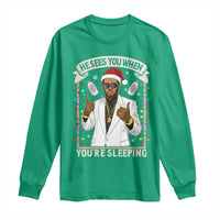 Funny Christmas Diddy Long Sleeve Shirt He Sees You When Youre Sleeping Dirty Xmas Lights - Wonder Print Shop