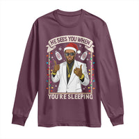 Funny Christmas Diddy Long Sleeve Shirt He Sees You When Youre Sleeping Dirty Xmas Lights - Wonder Print Shop