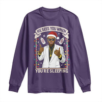 Funny Christmas Diddy Long Sleeve Shirt He Sees You When Youre Sleeping Dirty Xmas Lights - Wonder Print Shop