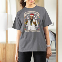 Funny Christmas Diddy T Shirt For Women He Sees You When Youre Sleeping Dirty Xmas Lights - Wonder Print Shop