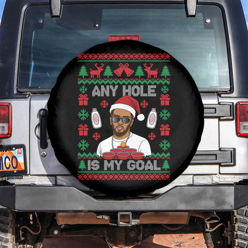 Funny Christmas Diddy Spare Tire Cover Embarrassing Any Hole is My Goal Dirty Ugly Xmas - Wonder Print Shop