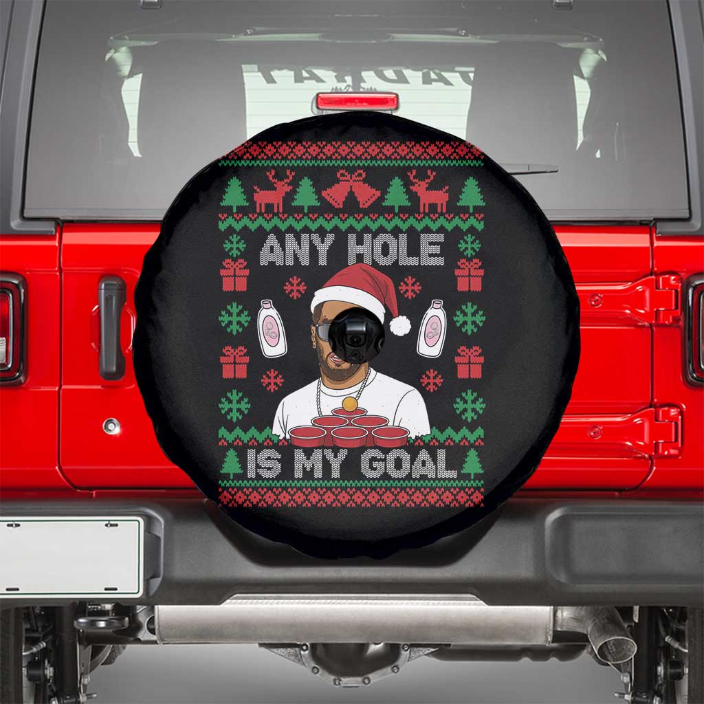 Funny Christmas Diddy Spare Tire Cover Embarrassing Any Hole is My Goal Dirty Ugly Xmas - Wonder Print Shop