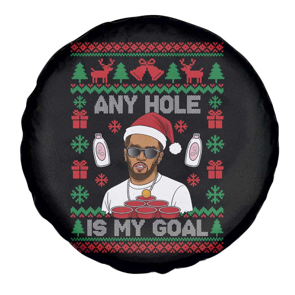 Funny Christmas Diddy Spare Tire Cover Embarrassing Any Hole is My Goal Dirty Ugly Xmas - Wonder Print Shop