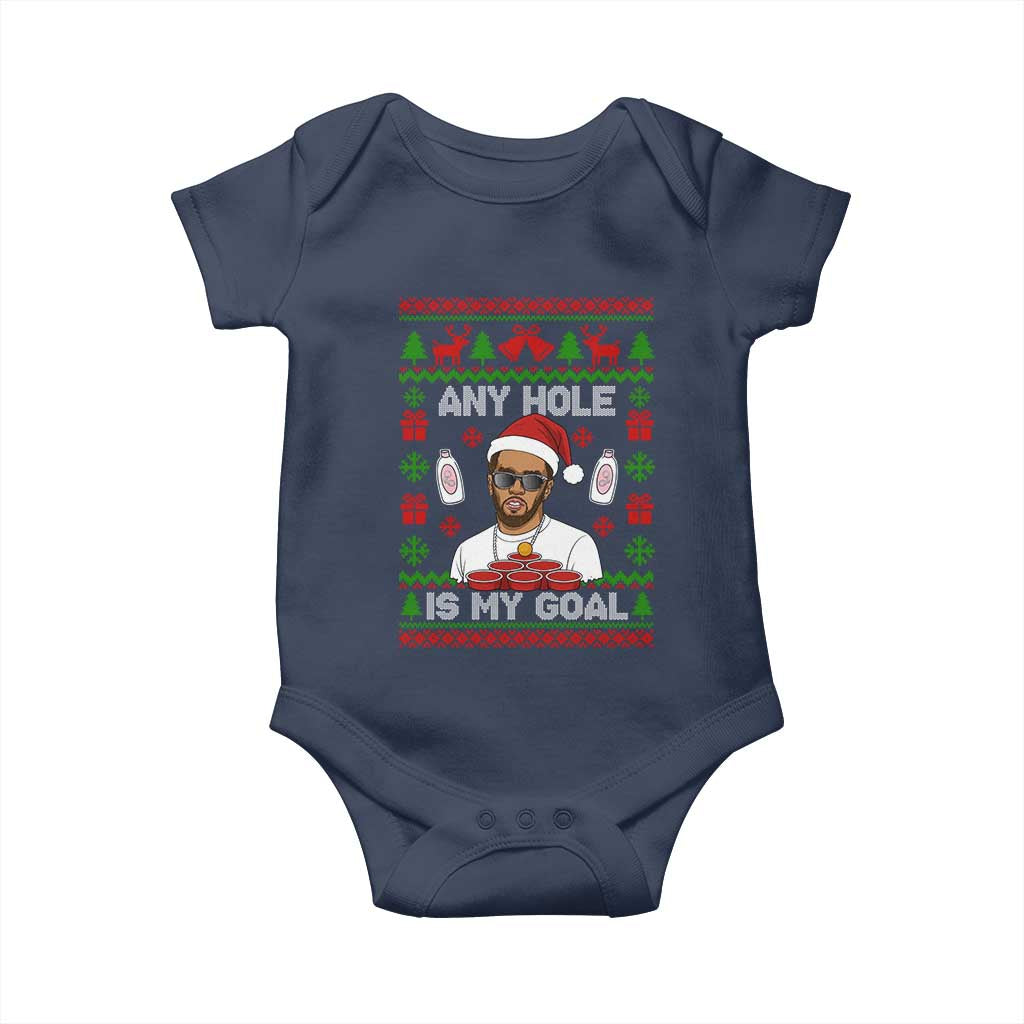 Funny Christmas Diddy Baby Onesie Embarrassing Any Hole is My Goal Dirty Ugly Xmas - Wonder Print Shop