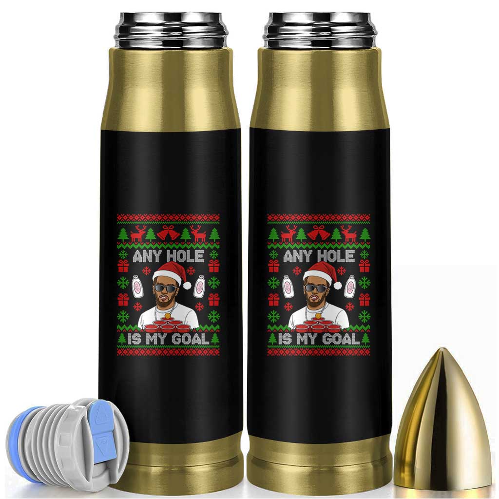 Funny Christmas Diddy Bullet Tumbler Embarrassing Any Hole is My Goal Dirty Ugly Xmas - Wonder Print Shop