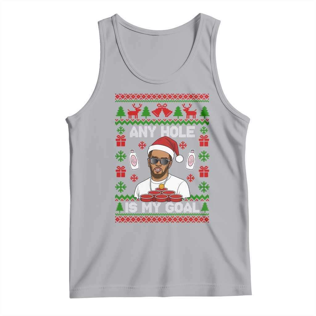 Funny Christmas Diddy Tank Top Embarrassing Any Hole is My Goal Dirty Ugly Xmas - Wonder Print Shop