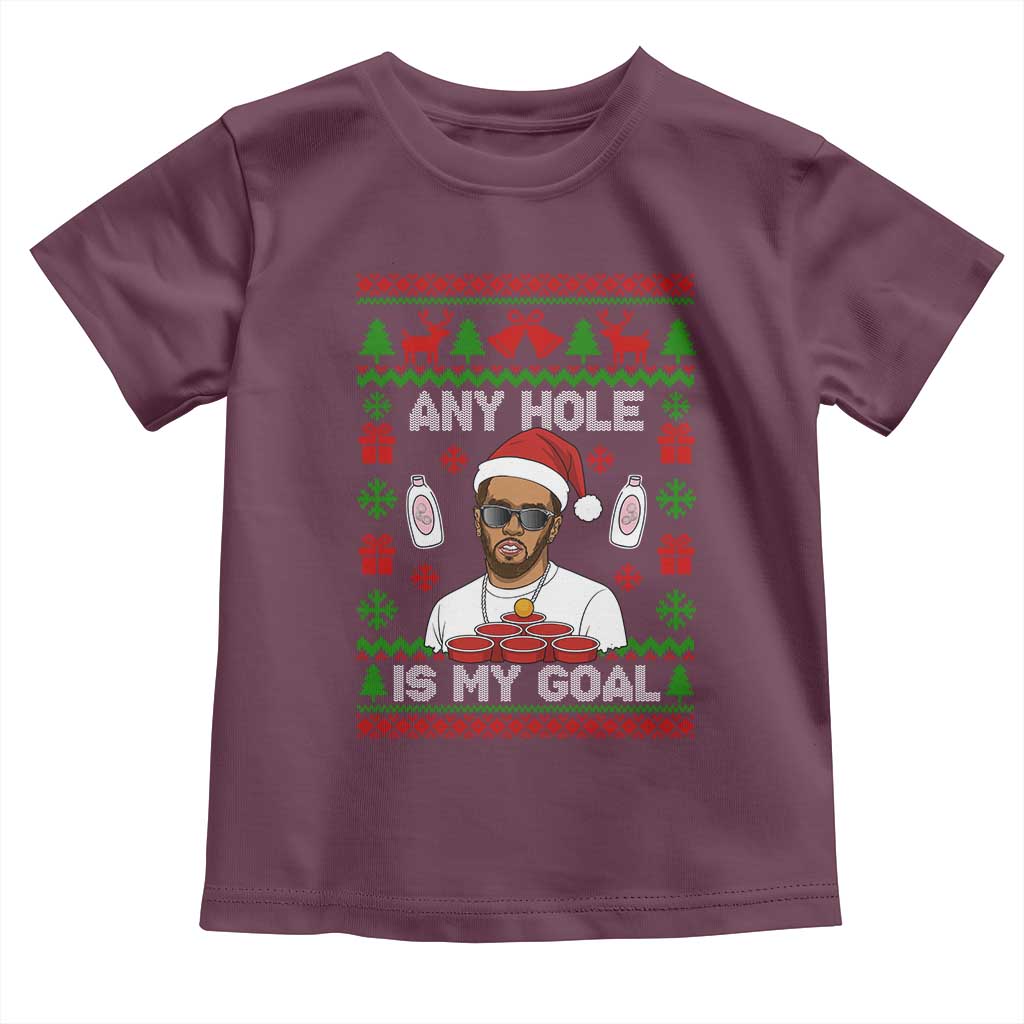 Funny Christmas Diddy Toddler T Shirt Embarrassing Any Hole is My Goal Dirty Ugly Xmas - Wonder Print Shop