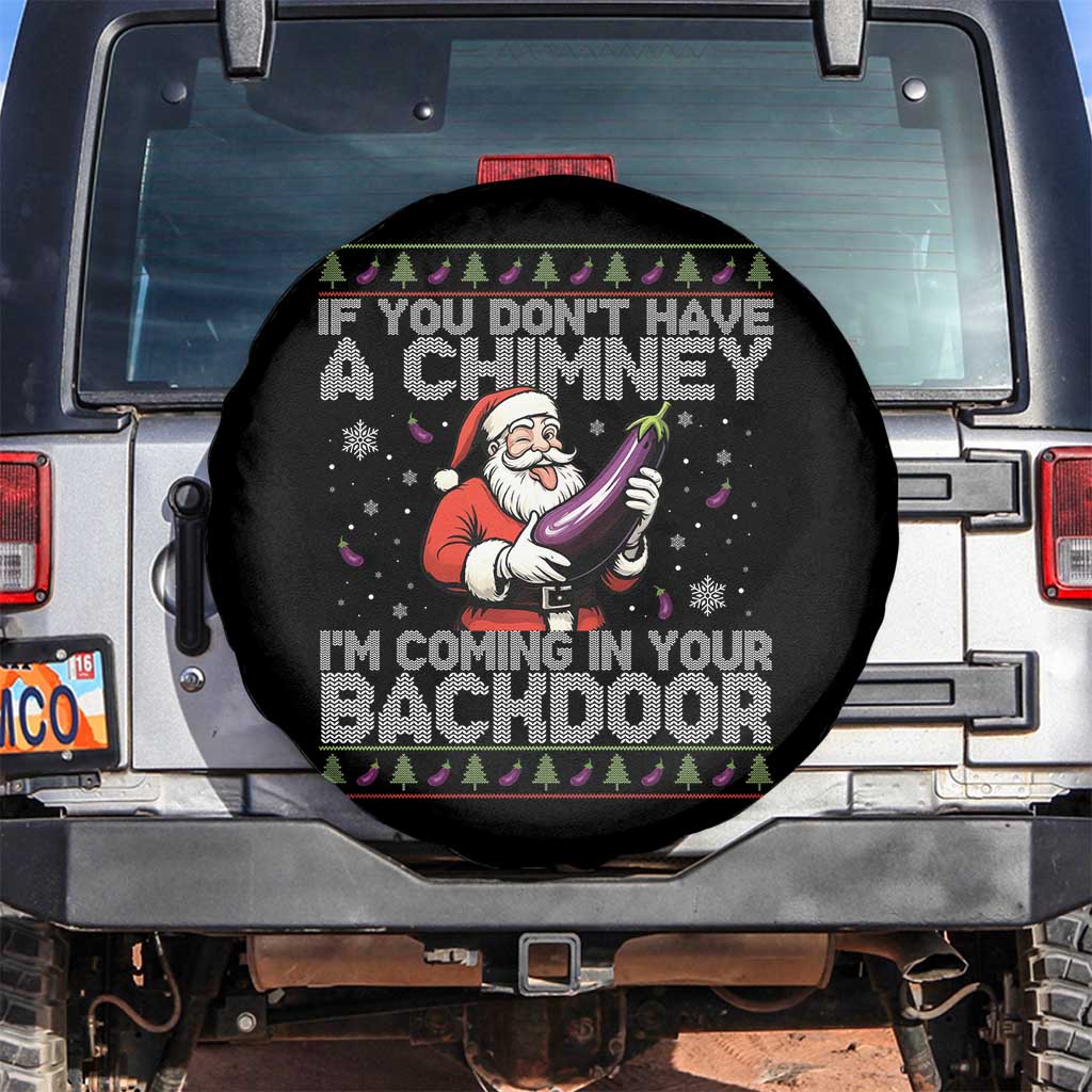 Funny Inappropriate Christmas Spare Tire Cover Santa If You Dont Have A Chimney Im Coming In Your Backdoor - Wonder Print Shop