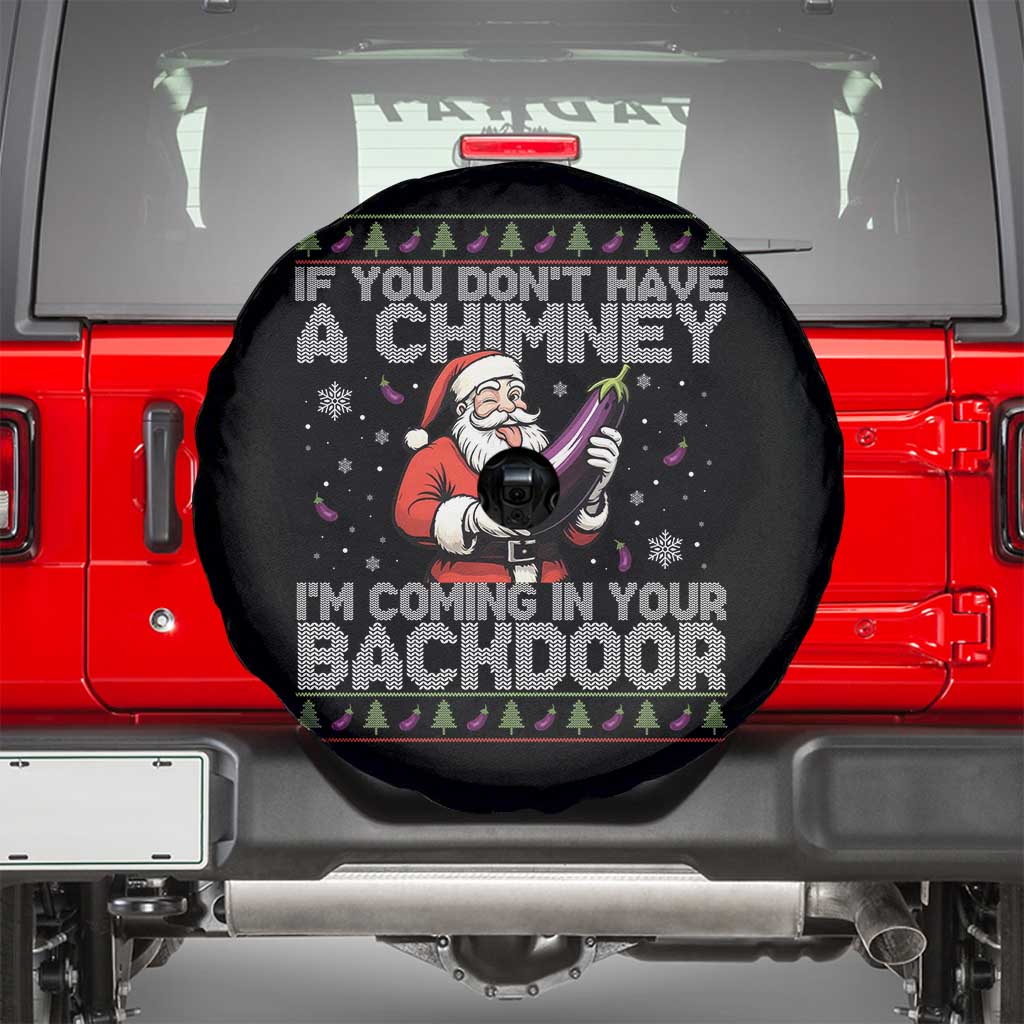Funny Inappropriate Christmas Spare Tire Cover Santa If You Dont Have A Chimney Im Coming In Your Backdoor - Wonder Print Shop