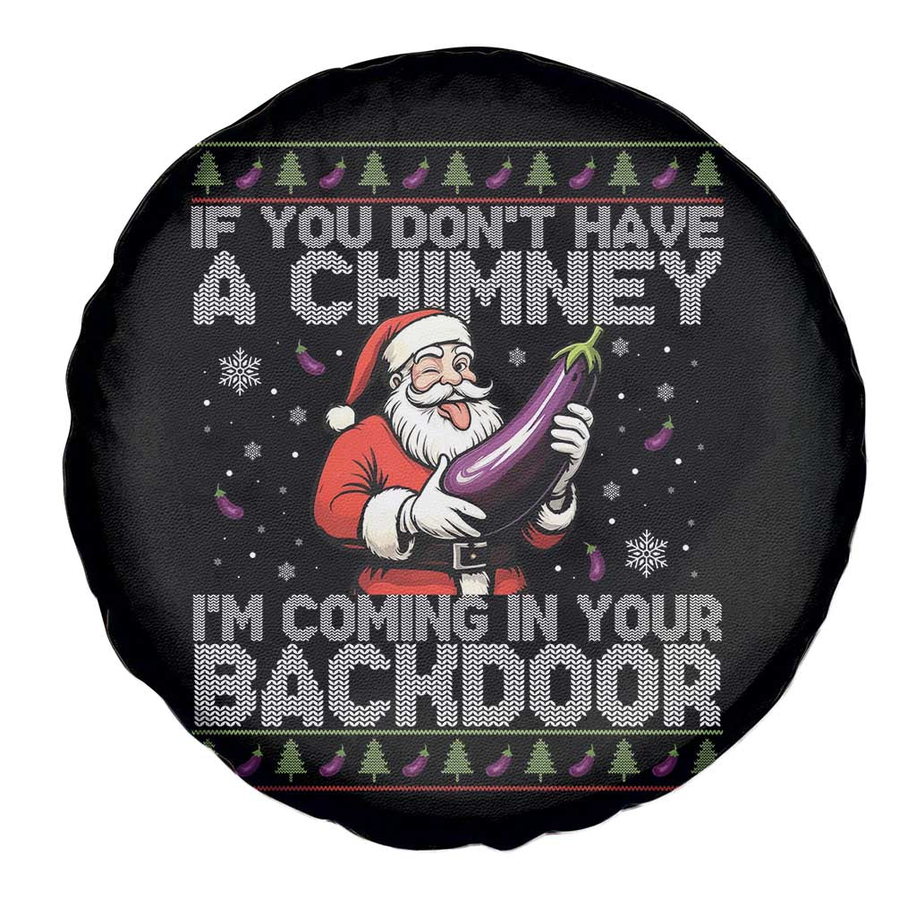 Funny Inappropriate Christmas Spare Tire Cover Santa If You Dont Have A Chimney Im Coming In Your Backdoor - Wonder Print Shop