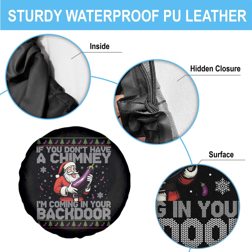Funny Inappropriate Christmas Spare Tire Cover Santa If You Dont Have A Chimney Im Coming In Your Backdoor - Wonder Print Shop