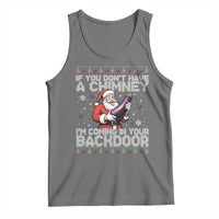 Funny Inappropriate Christmas Tank Top Santa If You Dont Have A Chimney Im Coming In Your Backdoor - Wonder Print Shop