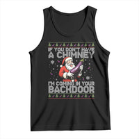 Funny Inappropriate Christmas Tank Top Santa If You Dont Have A Chimney Im Coming In Your Backdoor - Wonder Print Shop