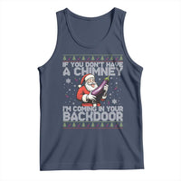 Funny Inappropriate Christmas Tank Top Santa If You Dont Have A Chimney Im Coming In Your Backdoor - Wonder Print Shop