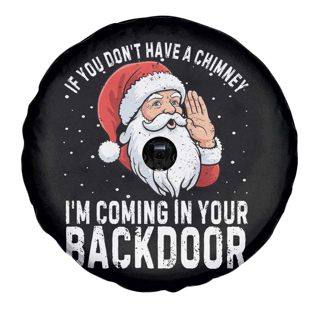 Funny Inappropriate Christmas Spare Tire Cover Adult Humor Santa If You Dont Have A Chimney Im Coming In Your Backdoor - Wonder Print Shop