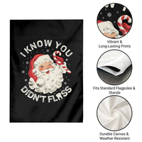 I Know You Didnt Floss Garden Flag Funny Dentist Christmas Santa Dental Hygiene - Wonder Print Shop