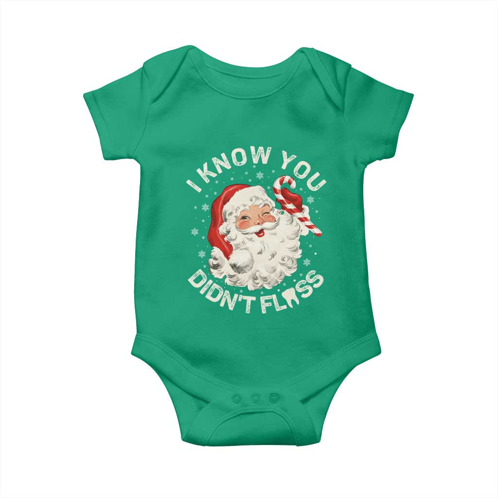 I Know You Didnt Floss Baby Onesie Funny Dentist Christmas Santa Dental Hygiene - Wonder Print Shop