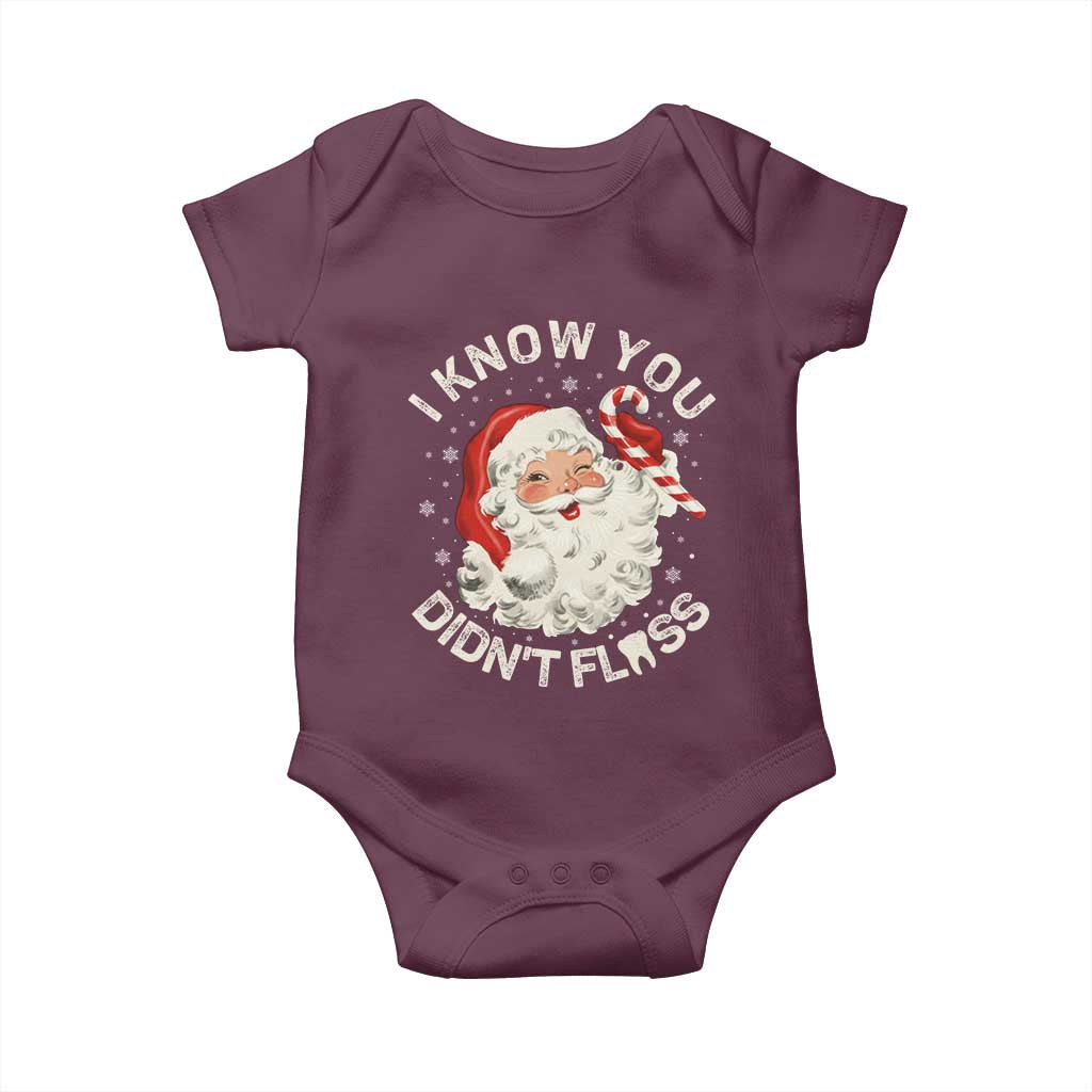 I Know You Didnt Floss Baby Onesie Funny Dentist Christmas Santa Dental Hygiene - Wonder Print Shop