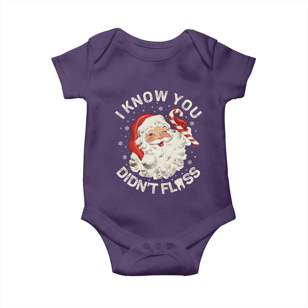 I Know You Didnt Floss Baby Onesie Funny Dentist Christmas Santa Dental Hygiene - Wonder Print Shop