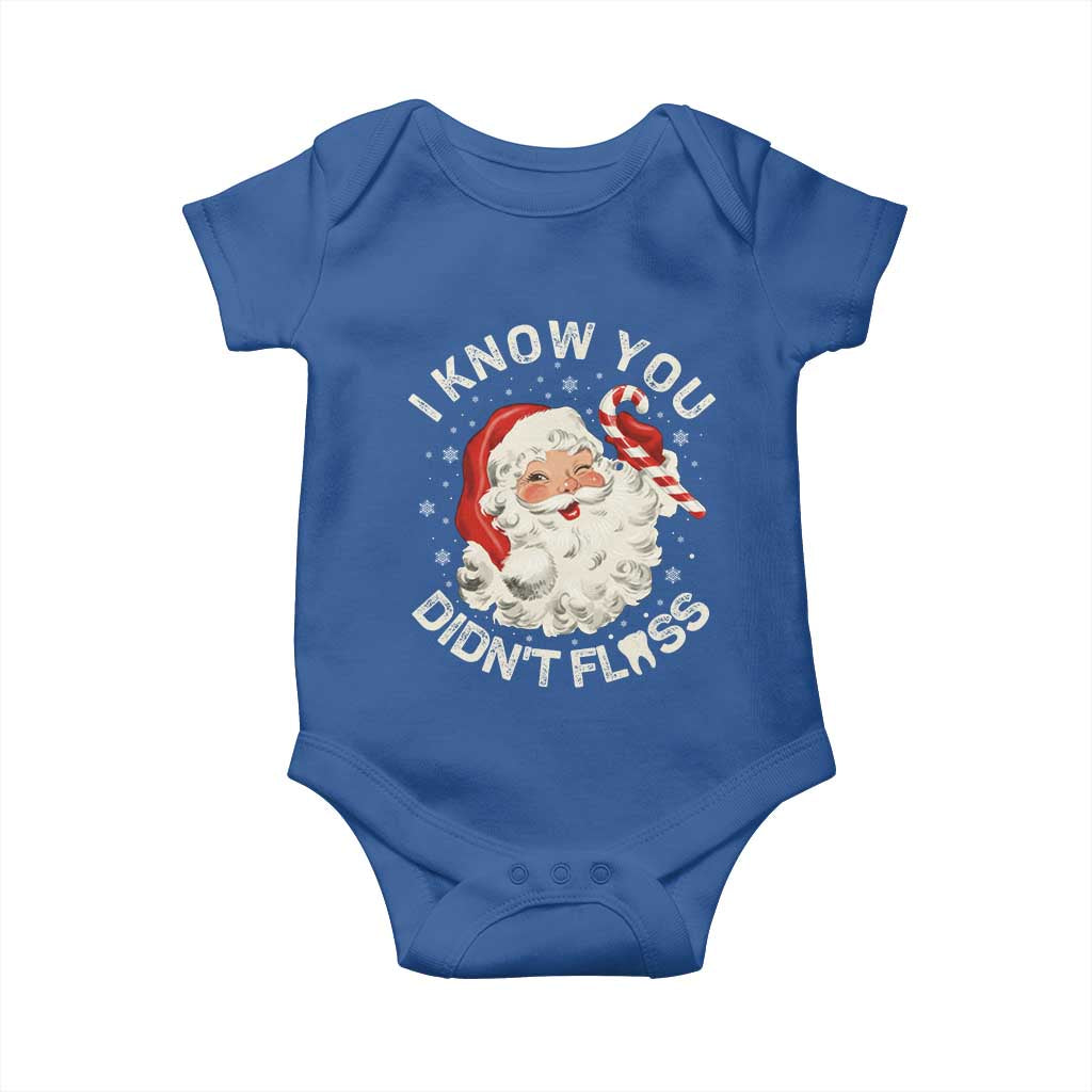 I Know You Didnt Floss Baby Onesie Funny Dentist Christmas Santa Dental Hygiene - Wonder Print Shop