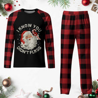 I Know You Didnt Floss Plaid Pajama Set Funny Dentist Christmas Santa Dental Hygiene - Wonder Print Shop