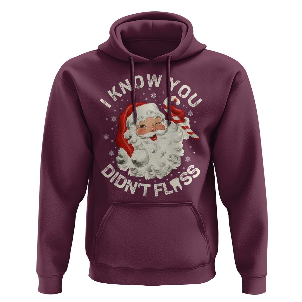 I Know You Didnt Floss Hoodie Funny Dentist Christmas Santa Dental Hygiene - Wonder Print Shop