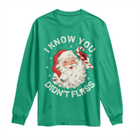 I Know You Didnt Floss Long Sleeve Shirt Funny Dentist Christmas Santa Dental Hygiene - Wonder Print Shop