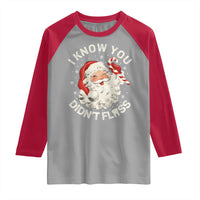 I Know You Didnt Floss Raglan Shirt Funny Dentist Christmas Santa Dental Hygiene - Wonder Print Shop