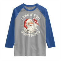 I Know You Didnt Floss Raglan Shirt Funny Dentist Christmas Santa Dental Hygiene - Wonder Print Shop