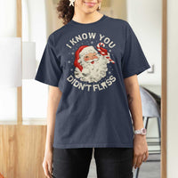 I Know You Didnt Floss T Shirt For Women Funny Dentist Christmas Santa Dental Hygiene - Wonder Print Shop