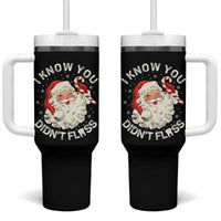 I Know You Didnt Floss Tumbler With Handle Funny Dentist Christmas Santa Dental Hygiene - Wonder Print Shop