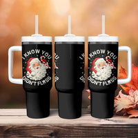 I Know You Didnt Floss Tumbler With Handle Funny Dentist Christmas Santa Dental Hygiene - Wonder Print Shop