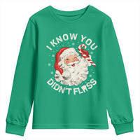 I Know You Didnt Floss Youth Sweatshirt Funny Dentist Christmas Santa Dental Hygiene - Wonder Print Shop