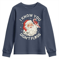 I Know You Didnt Floss Youth Sweatshirt Funny Dentist Christmas Santa Dental Hygiene - Wonder Print Shop
