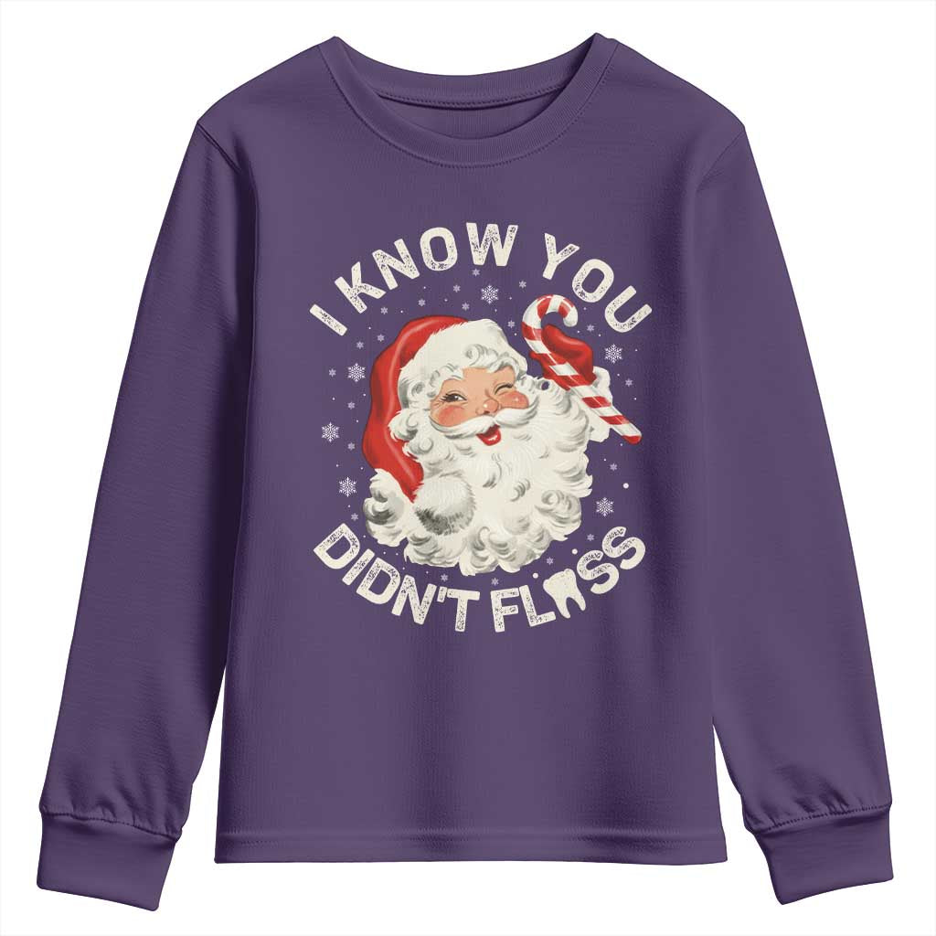 I Know You Didnt Floss Youth Sweatshirt Funny Dentist Christmas Santa Dental Hygiene - Wonder Print Shop