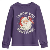 I Know You Didnt Floss Youth Sweatshirt Funny Dentist Christmas Santa Dental Hygiene - Wonder Print Shop