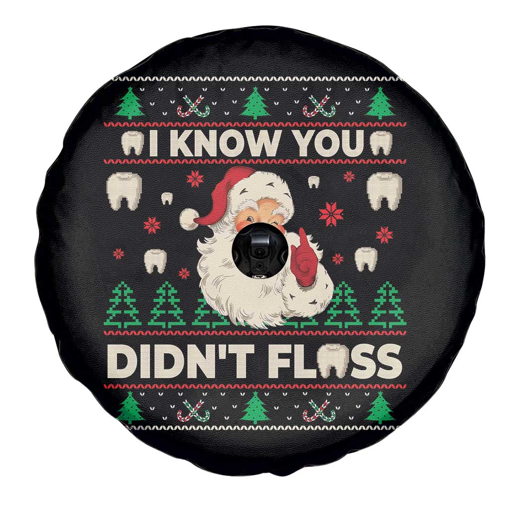 I Know You Didnt Floss Dentist Ugly Christmas Spare Tire Cover Funny Santa Dental Hygiene - Wonder Print Shop