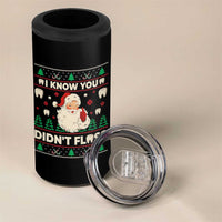 I Know You Didnt Floss Dentist Ugly Christmas 4 in 1 Can Cooler Tumbler Funny Santa Dental Hygiene - Wonder Print Shop