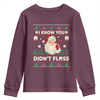 I Know You Didnt Floss Dentist Ugly Christmas Youth Sweatshirt Funny Santa Dental Hygiene - Wonder Print Shop