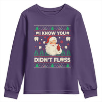 I Know You Didnt Floss Dentist Ugly Christmas Youth Sweatshirt Funny Santa Dental Hygiene - Wonder Print Shop