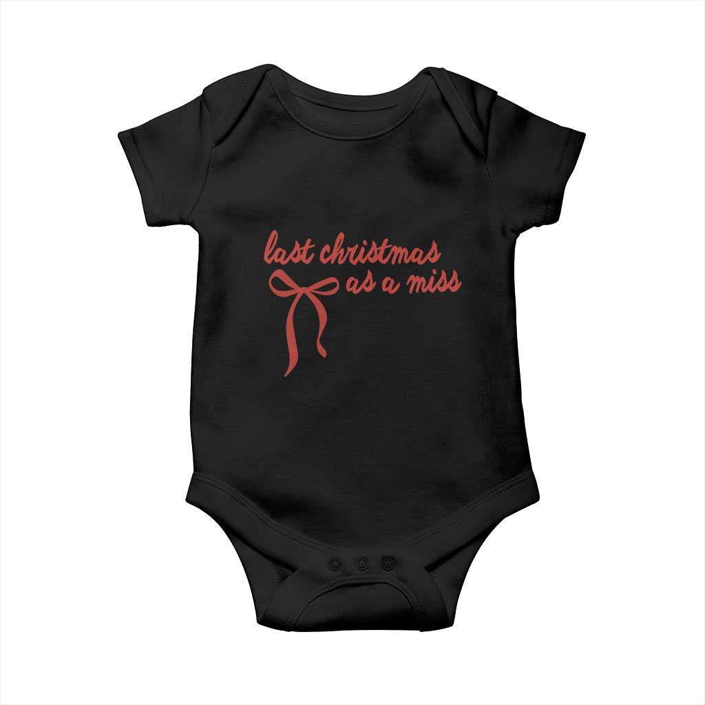 Last Christmas As A Miss Baby Onesie Bride To Be Future Mrs Xmas Engaged Gift - Wonder Print Shop