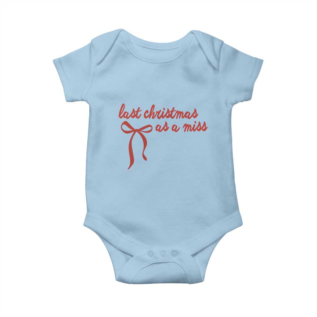 Last Christmas As A Miss Baby Onesie Bride To Be Future Mrs Xmas Engaged Gift - Wonder Print Shop
