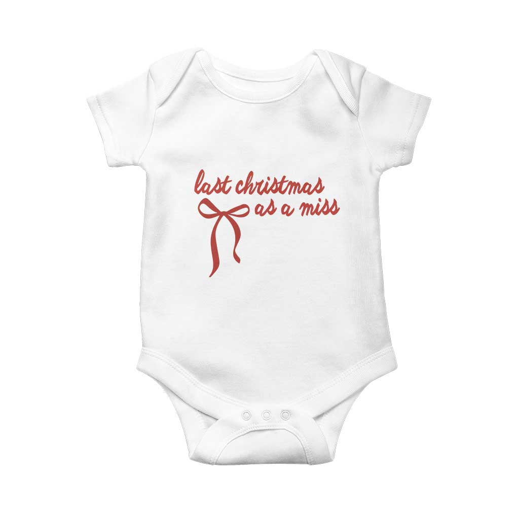 Last Christmas As A Miss Baby Onesie Bride To Be Future Mrs Xmas Engaged Gift - Wonder Print Shop