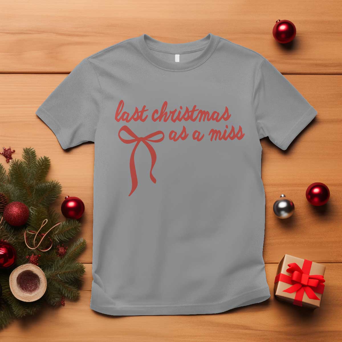 Last Christmas As A Miss T Shirt Bride To Be Future Mrs Xmas Engaged Gift - Wonder Print Shop