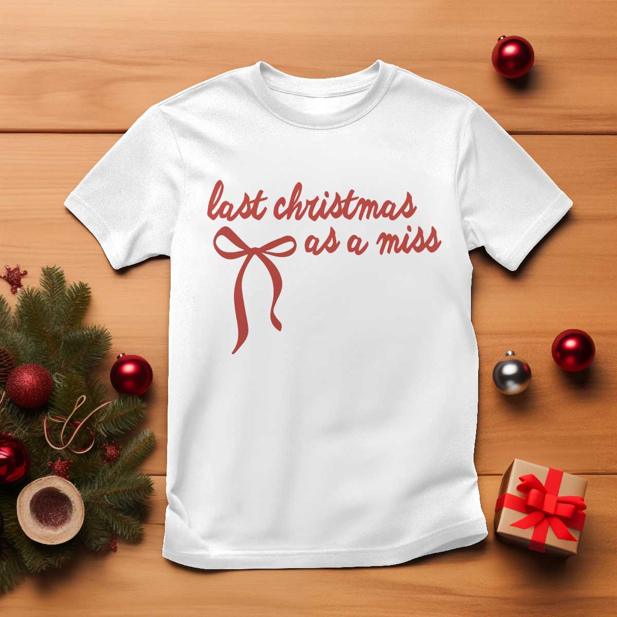 Last Christmas As A Miss T Shirt Bride To Be Future Mrs Xmas Engaged Gift - Wonder Print Shop