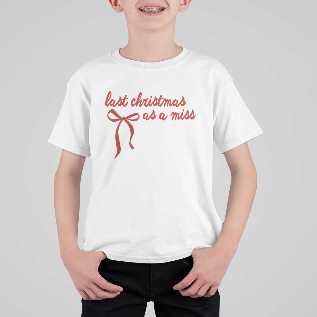 Last Christmas As A Miss T Shirt For Kid Bride To Be Future Mrs Xmas Engaged Gift - Wonder Print Shop