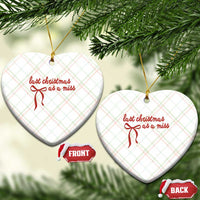 Last Christmas As A Miss Ceramic Ornament Bride To Be Future Mrs Xmas Engaged Gift - Wonder Print Shop