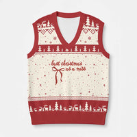 Last Christmas As A Miss V-Neck Knit Sweater Vest Bride To Be Future Mrs Xmas Engaged Gift - Wonder Print Shop