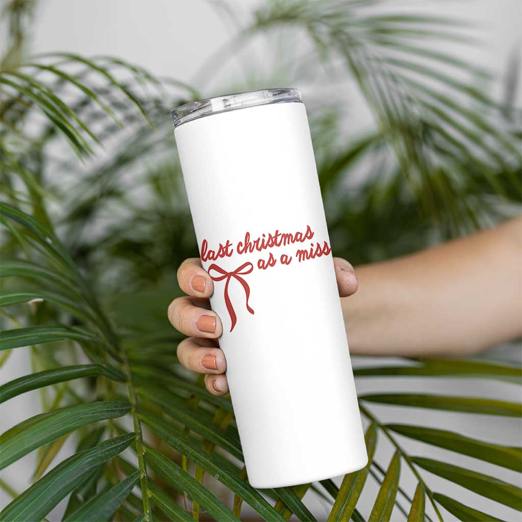 Last Christmas As A Miss Skinny Tumbler Bride To Be Future Mrs Xmas Engaged Gift - Wonder Print Shop